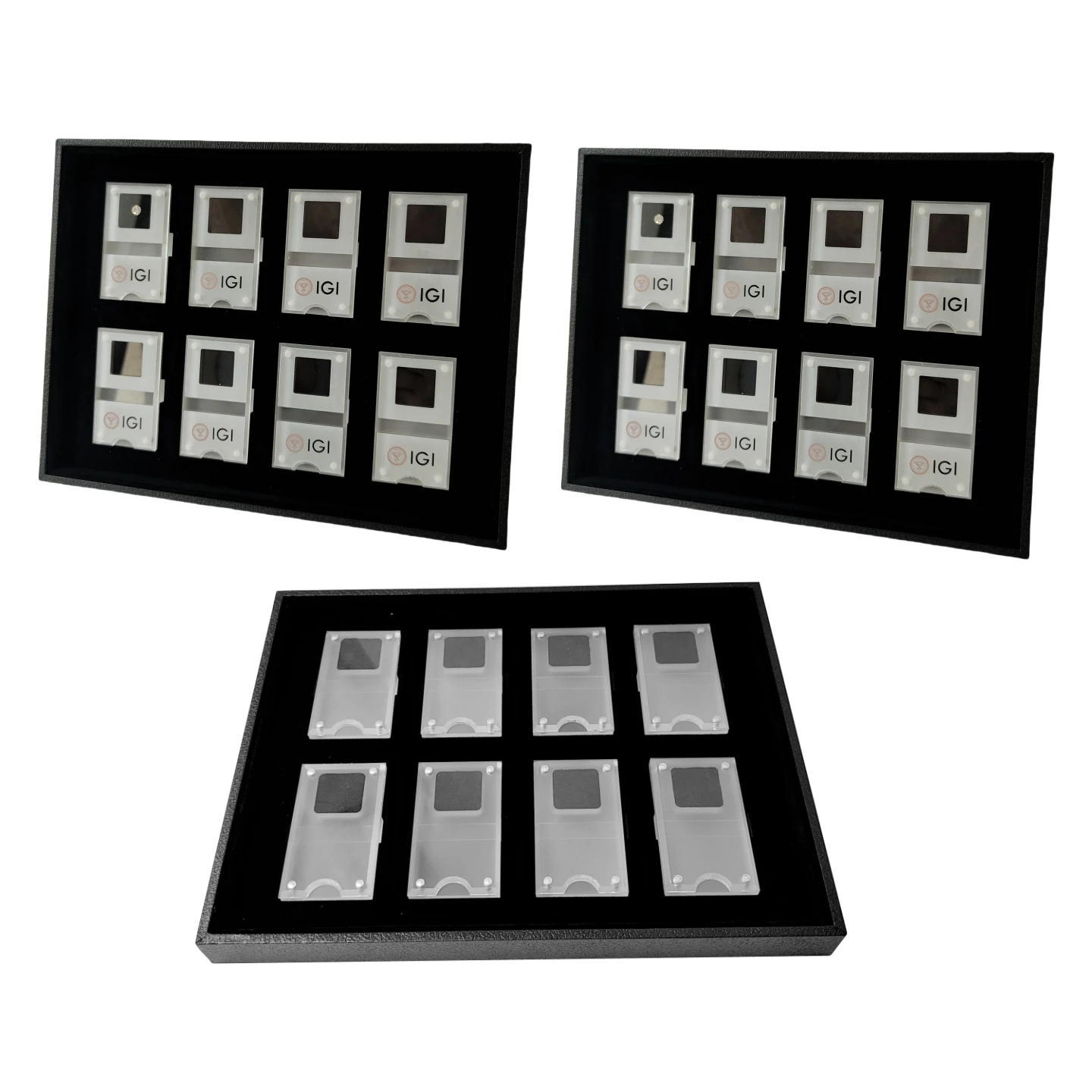 GIA Loose Diamond Storage Display Box Tray IGI Acrylic Gem Display Case Standard Gemstone Jewelry Shop Exhibition Organizer Box