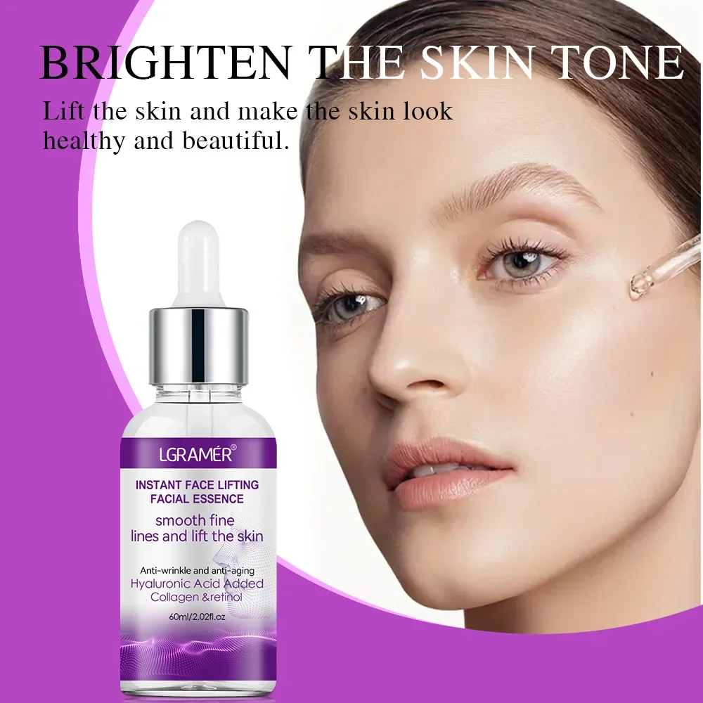 60 ml Hyaluronsäure-Gesichtsserum zum Anheben und Straffen, Glätten feiner Linien, feuchtigkeitsspendendes Serum, Anti-Aging-Hautpflegeprodukt