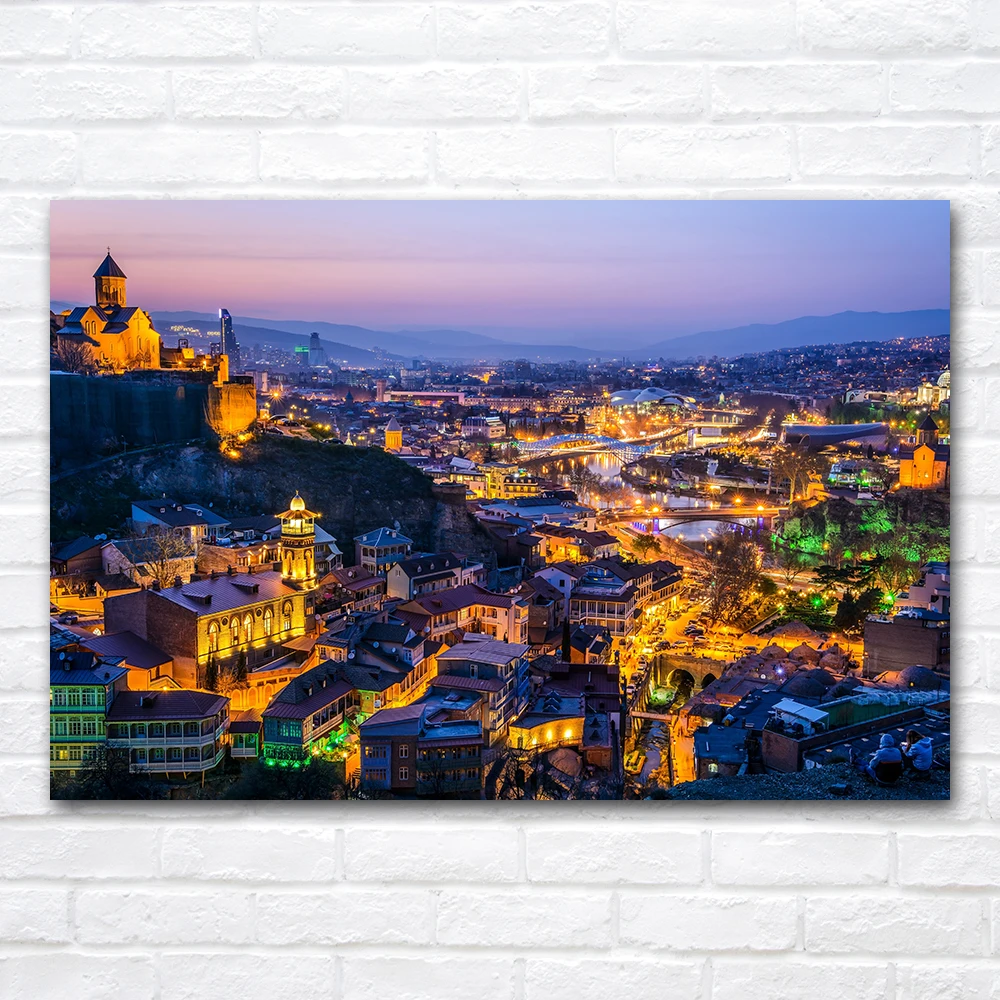 Tbilisi, Georgien, Stadtlandschaft, Poster, Stadtästhetik, Leinwandgemälde für Heimdekoration, Wandkunst, Bilder für Wohnzimmer