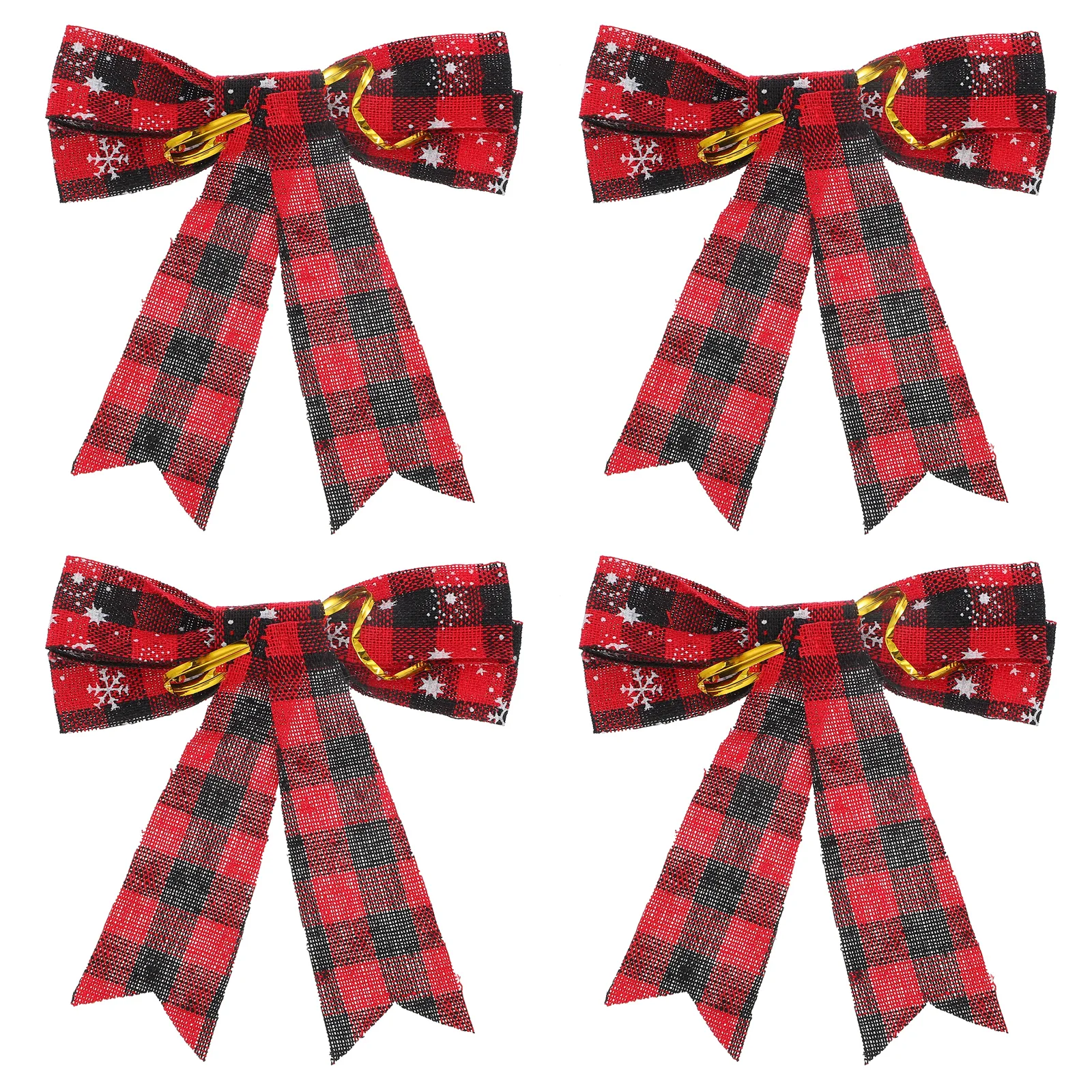 

4Pcs Christmas Bows With Twist Ties Diy Gift Wrapping Decorative Accessories