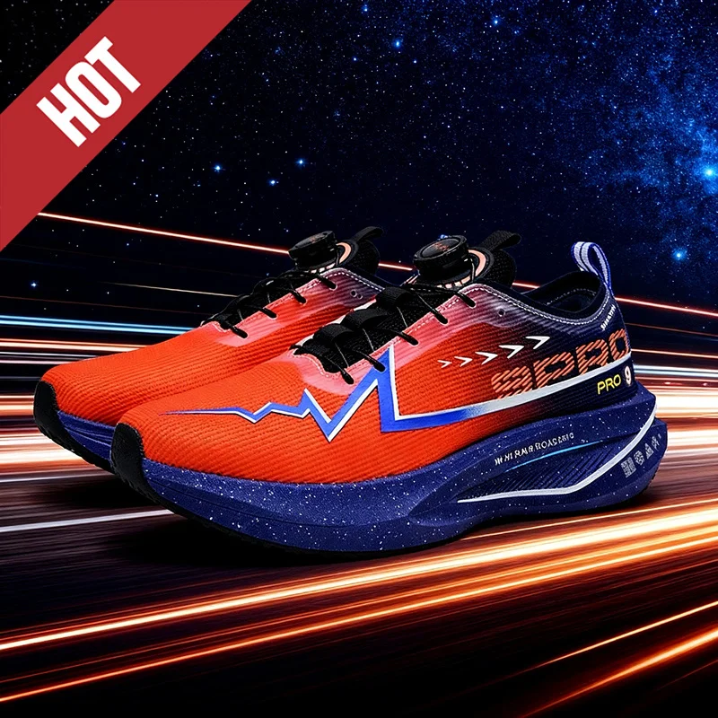 Fluorescence Running Shoes Carbon Board Marathon Men Sports Breathable Lightweight Women's Comfortable Athletic Nonskid Sneakers