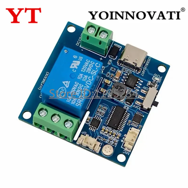 CI1302 1/2 Channel AI Voice Relay Module Offline Voice Control Switch Intelligent Remote Control Secondary Development