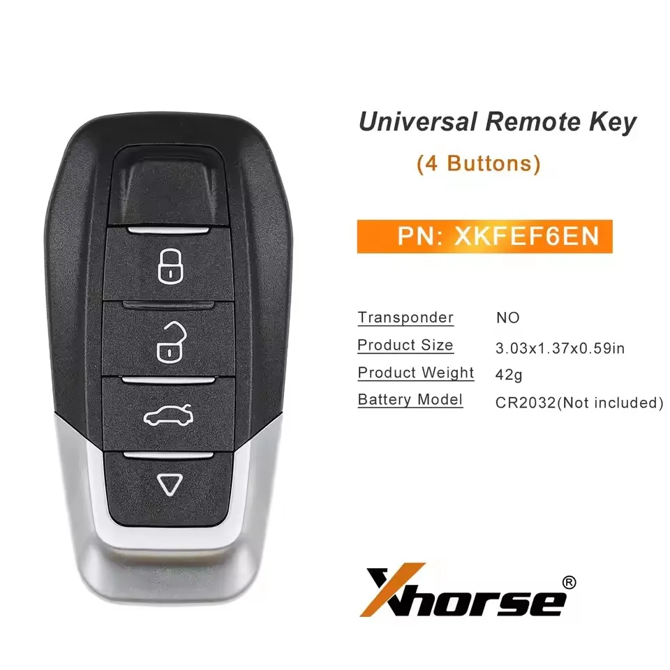 1-5pcs Xhorse XKFEF6EN 4B Universal VVDI Wire Remote Car Key for VVDI2 VVDI MINI Key Tool MAX Pro Keys Programmer