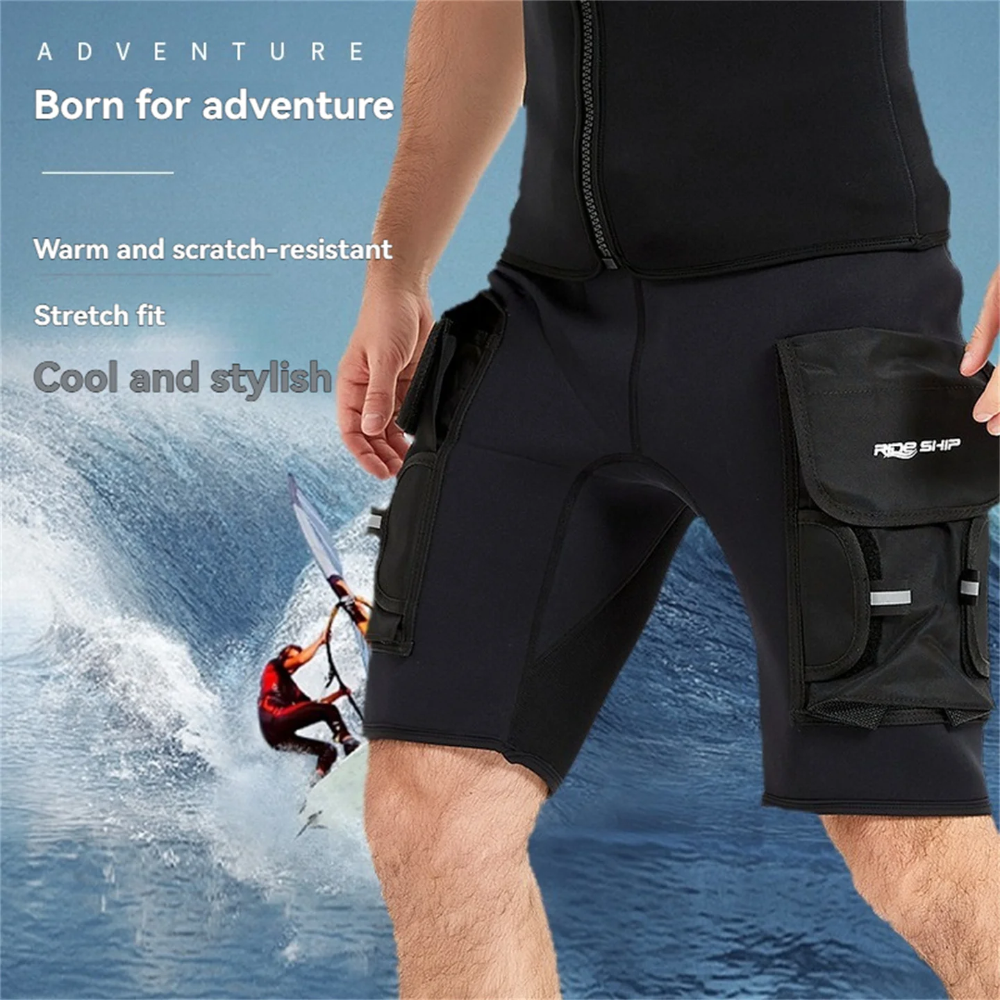 

3MM Neoprene Technical Diving Shorts Men And Women Multifunctional 2 pockets For Snorkeling Sailing Surfing Beach Half Pants