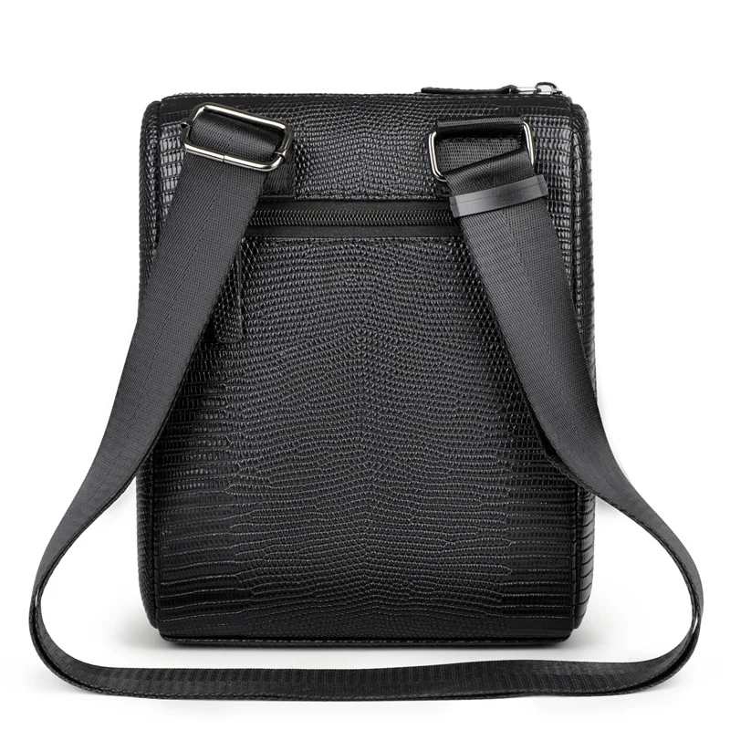 2025 جديد فاخر الرجال التمساح طباعة حقيبة كتف جلدية حقائب الذكور موضة حقيبة كروسبودي الصبي العلامة التجارية حقيبة ساع