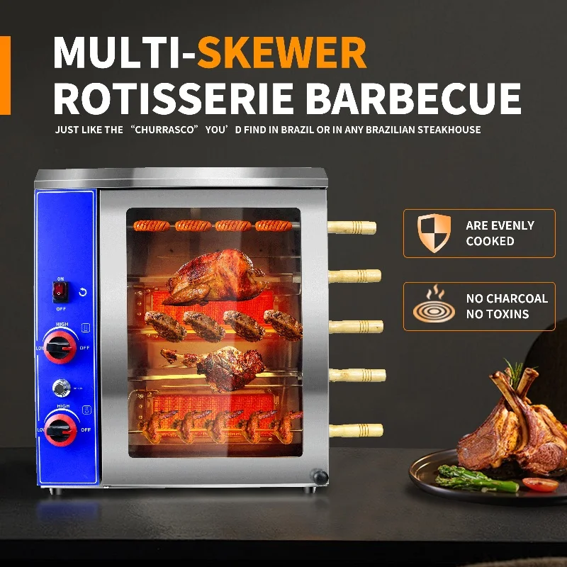 

5-слойная машина для жарки курицы, вращающаяся машина для жарки мяса, гриль-машина для барбекю для ресторана, газовая духовка для жареной курицы