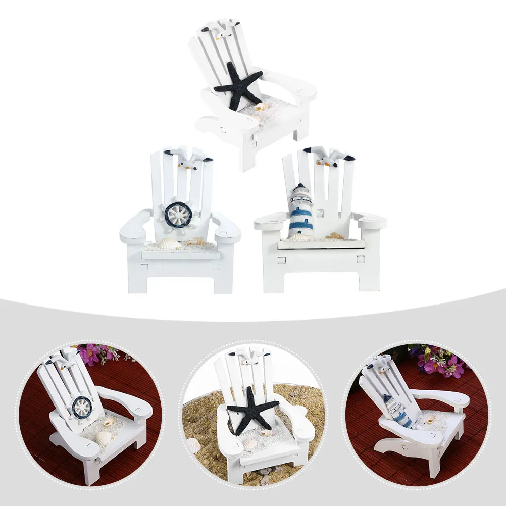 

3 Pcs Decorations Beach Chair Craft Themed Room Steering Wheel Mini Outdoor Ornament Child