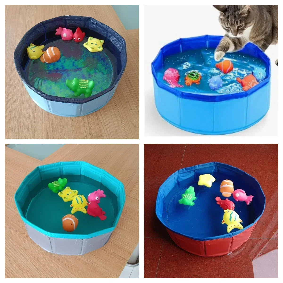 Foldable Dog Swimming Pool Indoor Outdoor Pet Dog Bathing Tub Summer Cool Bath Wash Bathtub Pet Accessories Dog Supplies 60*20cm