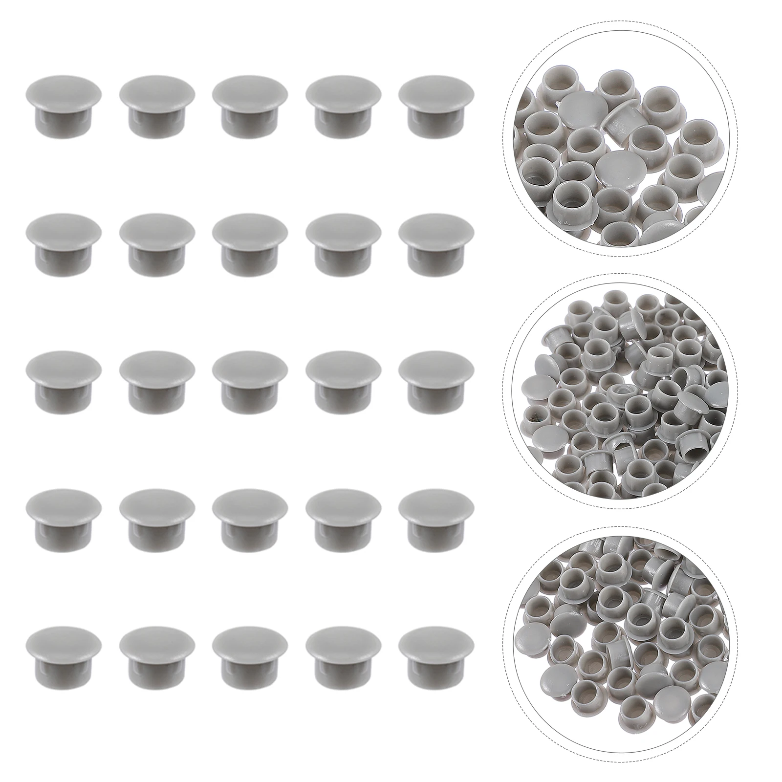 

300Pcs Hole Plugs for Drilling 10Mm Grey Plastic Button Caps Cover Cabinet Shelf Cupboard Round Hole Sealing Plug Fastener