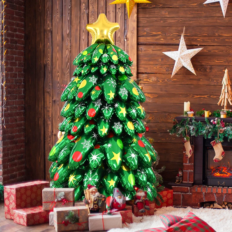 

1set Christmas Tree Aluminum Film Balloon Xmas Party Decoration Merry Christmas DIY Home Decor Accessories Happy New Year 2024