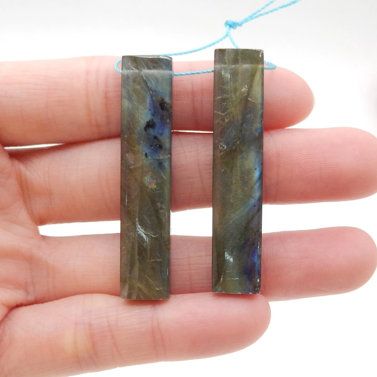 Natural Obsidian and Labradorite Intarsia Earrings for Women, Gemstone Earrings Beads for Jewelry Making