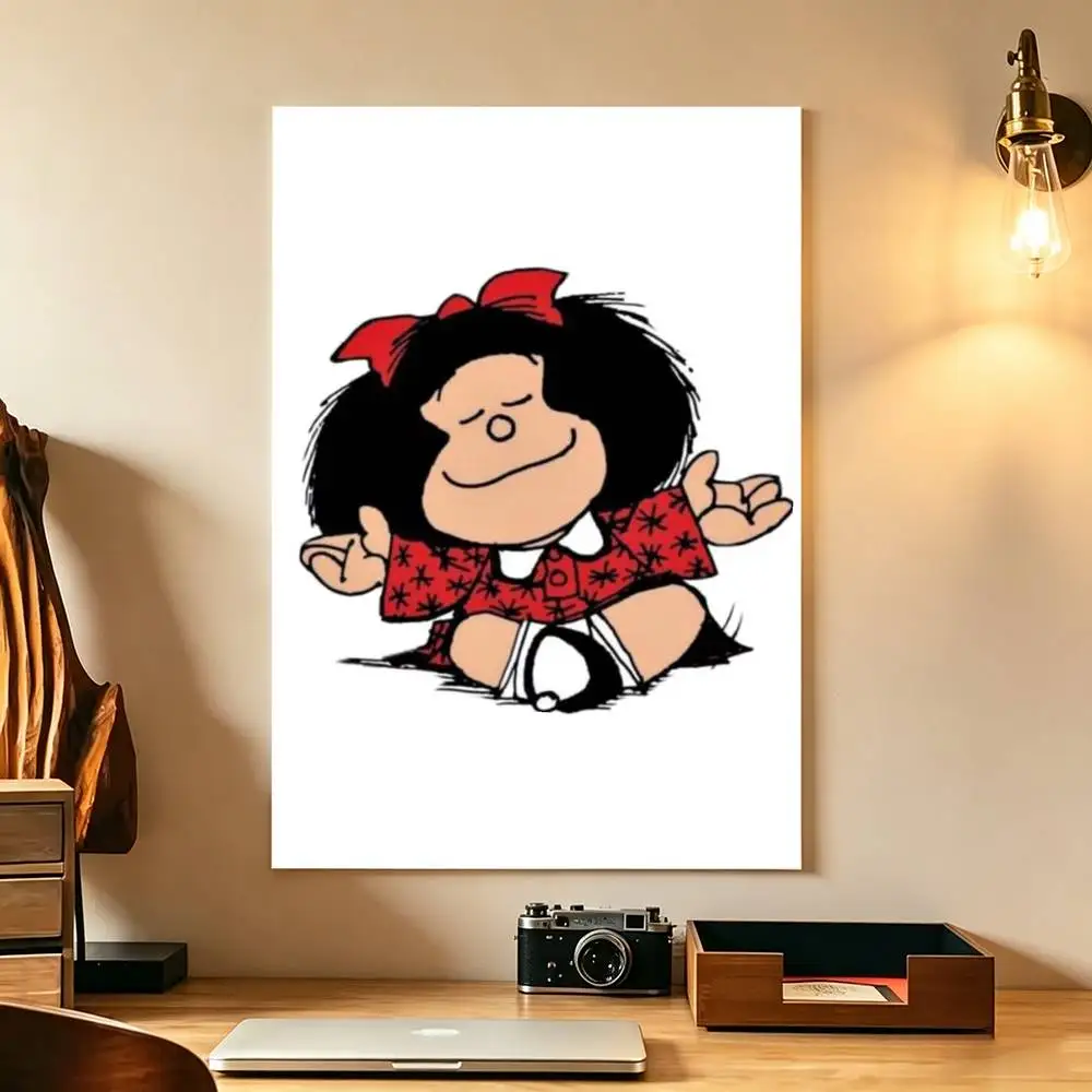 Q-Quino Cartoon Cute Girl Mafalda-M Poster High Quality Dorm Living Room Aesthetic Wall Decoration Painting Stickers Gift