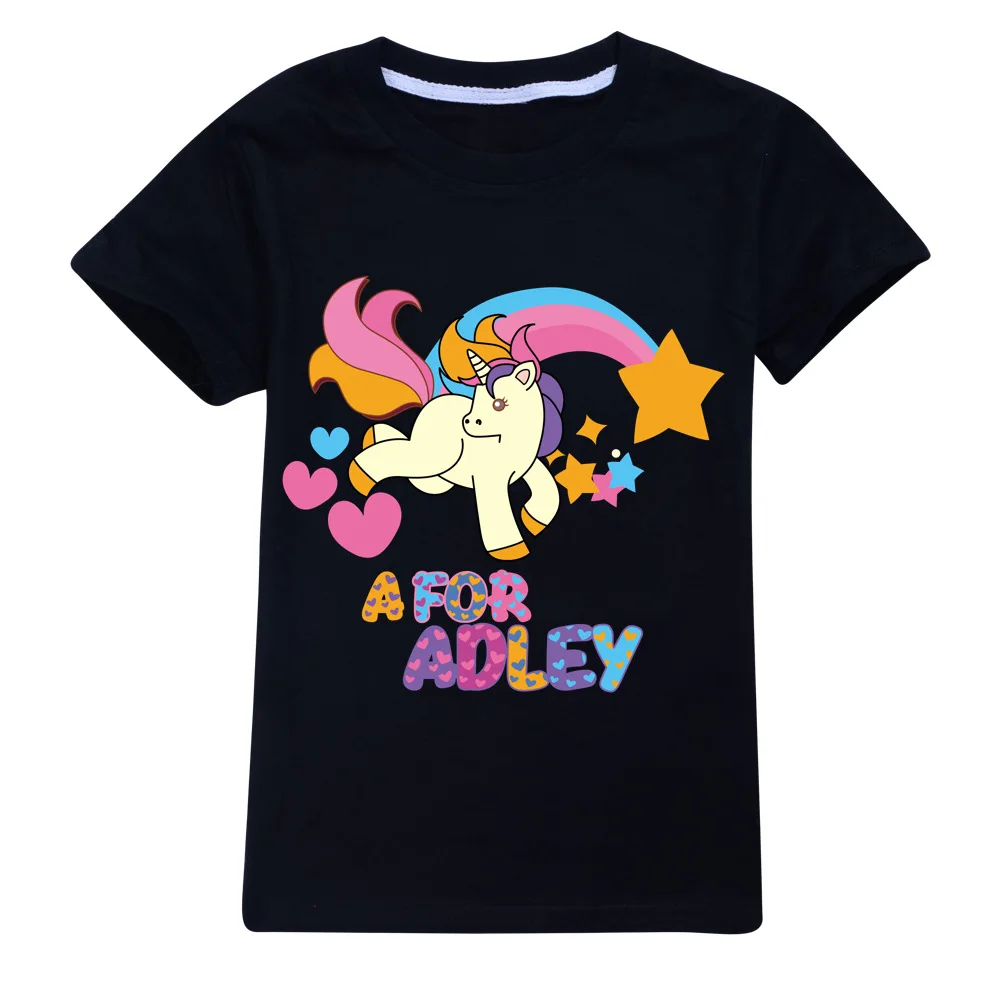 

Toddler Summer Boys A FOR ADLEY T-shirt Cartoon 3D Printed Baby Girls Streetwear Tees Children Kids Clothes Funny O-Neck Tops