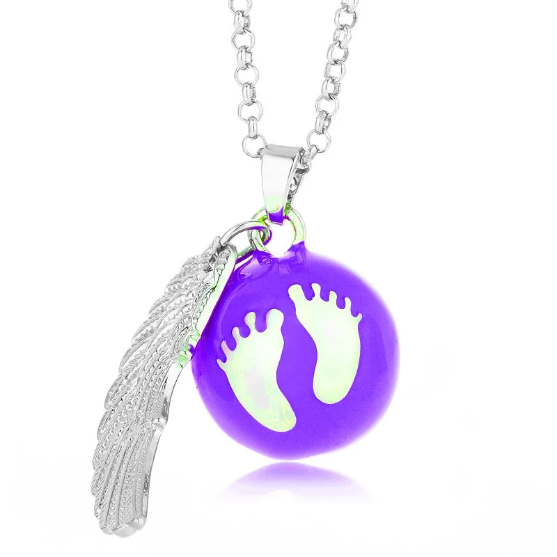 Angel Bola Oil Music Bell Ball with Baby Foot Angel Wing Cute Fashion Necklace for women jewelry