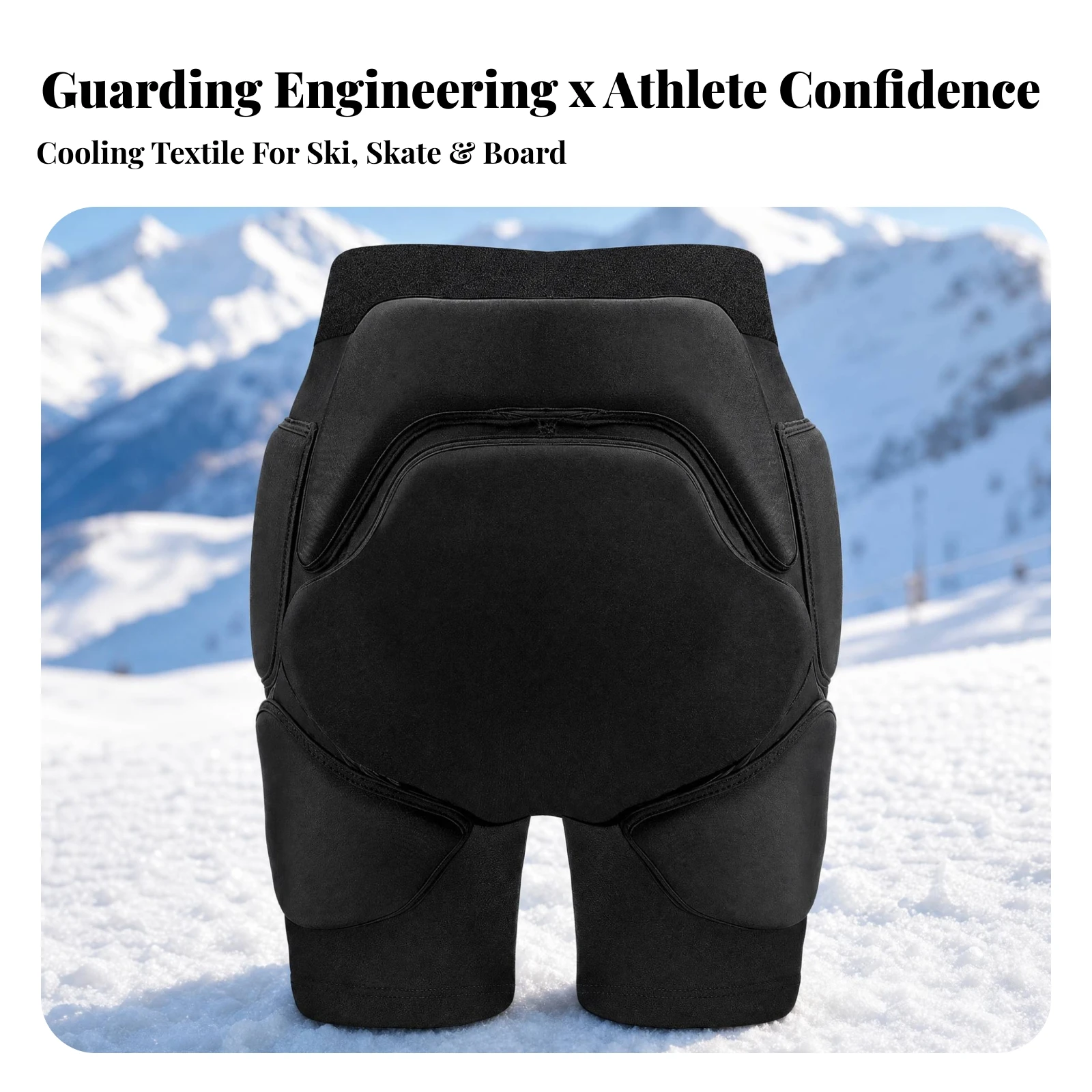 Safety Padded Shorts Ergonomic Padded Shorts with High-Density Foam Padding Long-Lasting Sleek for Skiing, Skating
