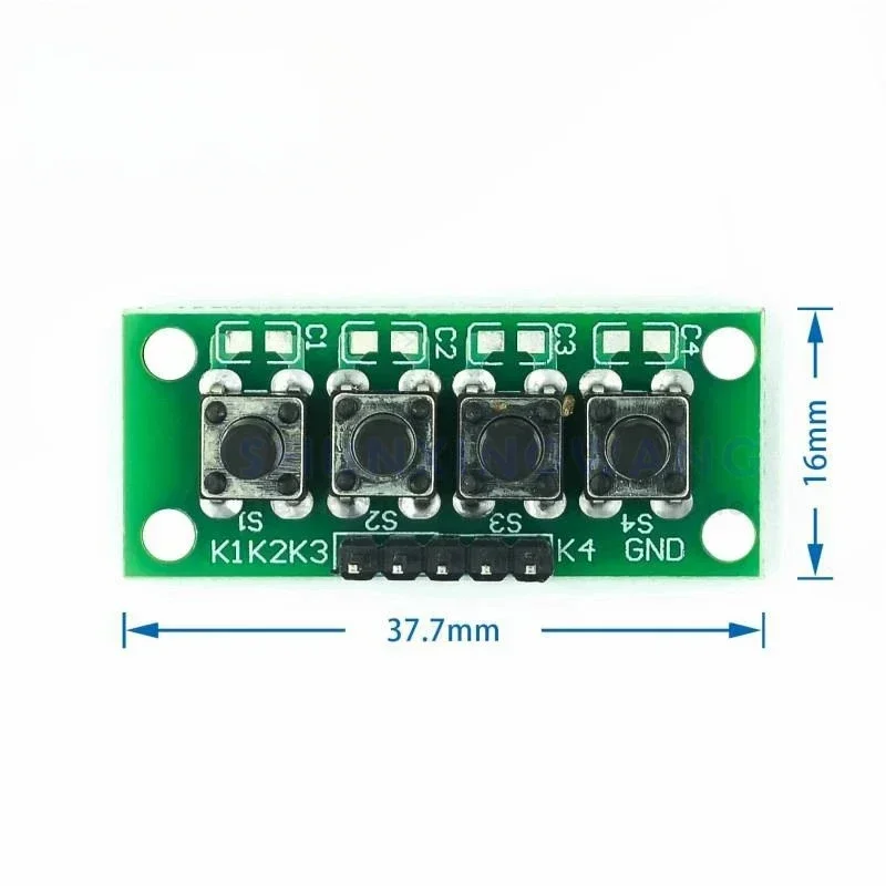 10PCS DIY Kit 1x4 4 Independent Key Button Keypad Keyboard Module  Student Class Design Graduation Project Experiment