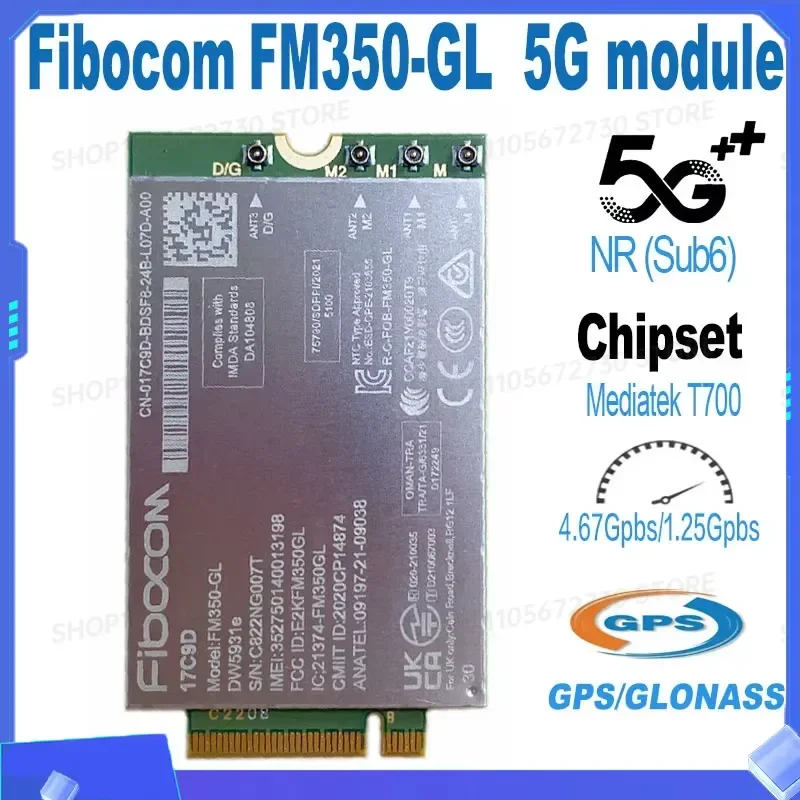 for HH 2026 Fm350 Gl Dw5931E 5G M.2 Wireless Module Compatible with Latitude 7440 5531 9330 3571 Notebook 5G Communication