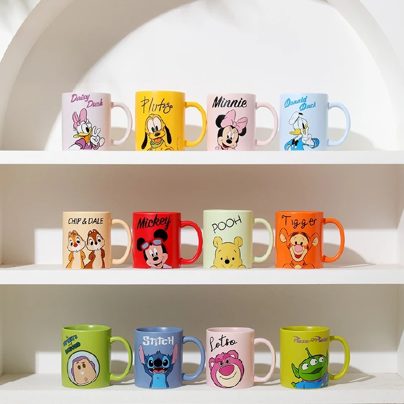 

Anime Stitch Strawberry Bear Ceramic mug High-appearance-level mark cup.Gift box packing Personalized and creative coffee cup