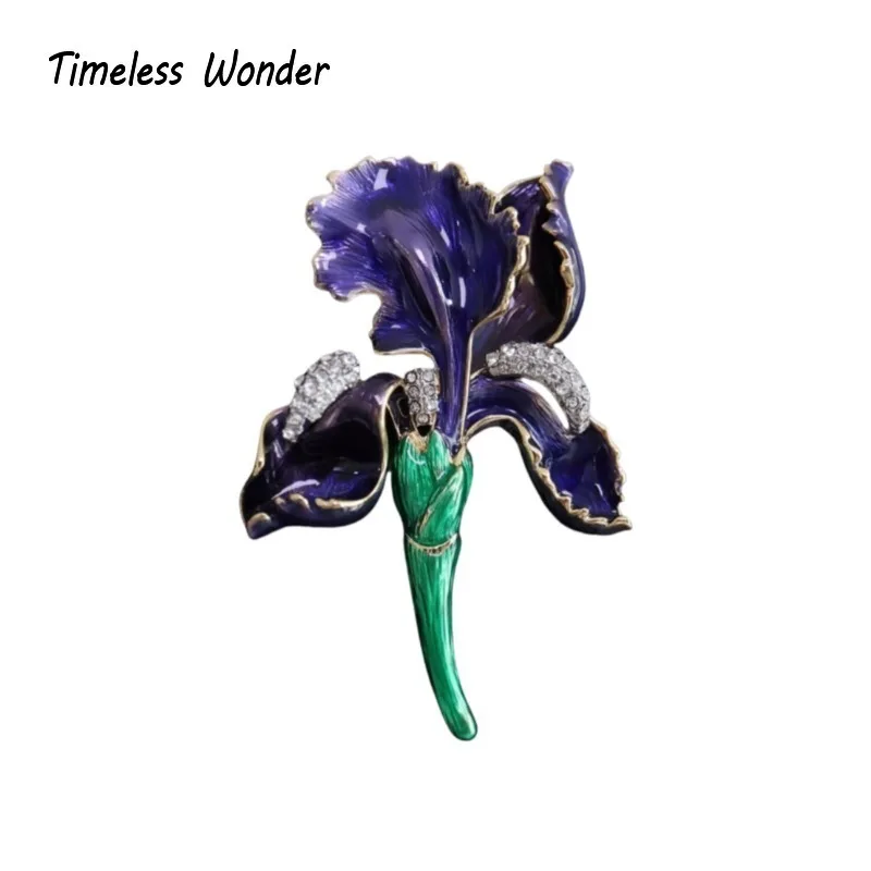 

Timeless Wonder Fancy Enamel Zircon Floral Brooch Pins for Women Designer Jewelry Runway Top Vintage Gift Rare Cute 2283