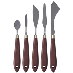 Palette Knife Painting Stainless Steel Spatula Palette Knife Oil Paint Metal Knives Wood Handle
