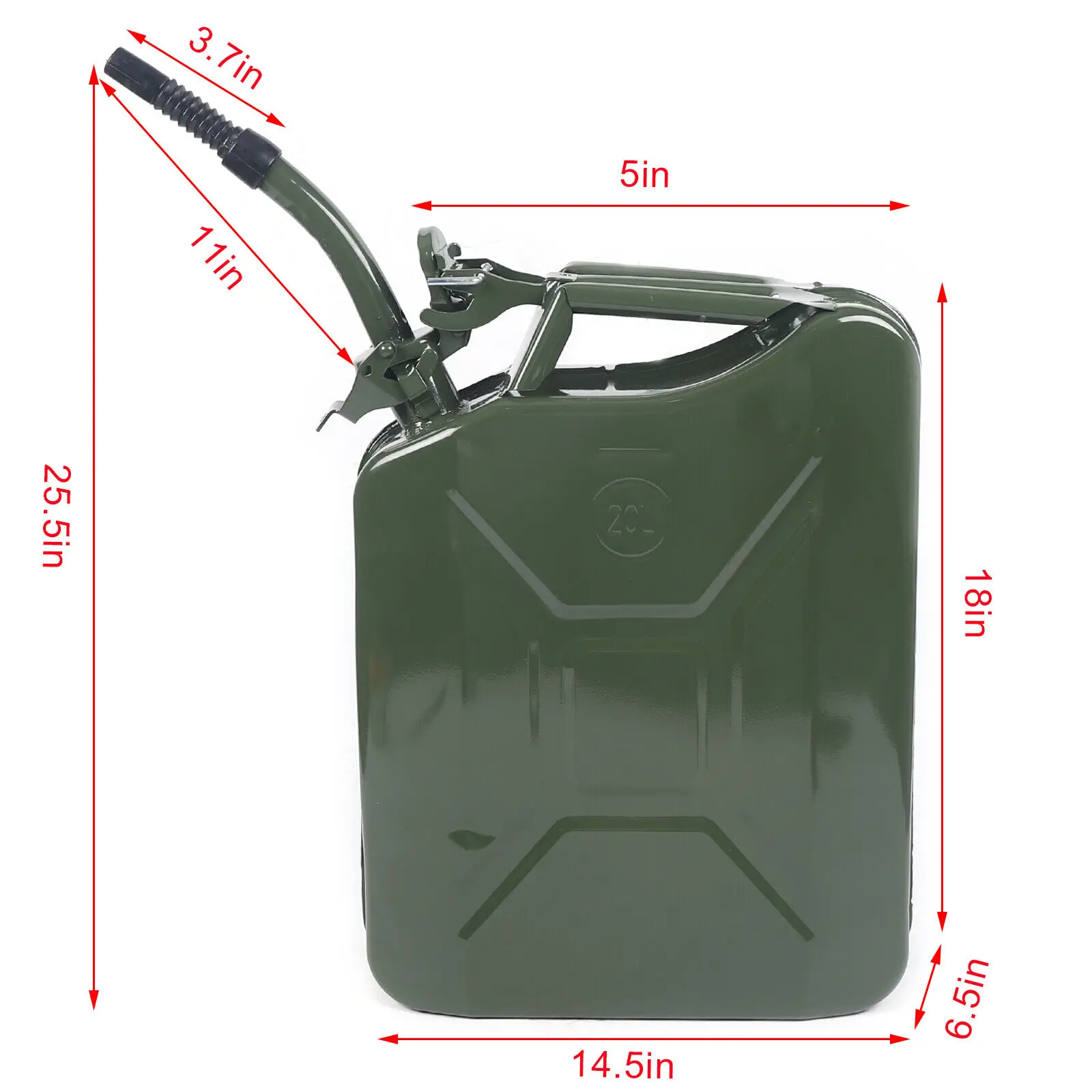 5 Gallon (20L) Diesel Fuel Tank, Gas Can Fuel Container for Emergency Storage