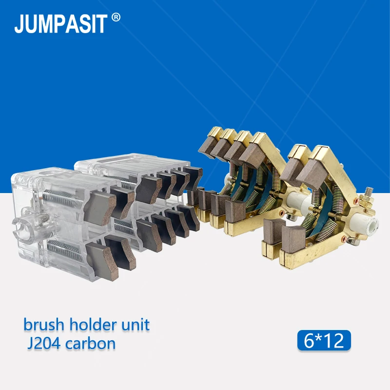 Jumpasit 6x12 Carbon Brush Holder Assembly All-Copper for Slip Ring Motor Contact 10/12mm 13A-J204 15A-J164