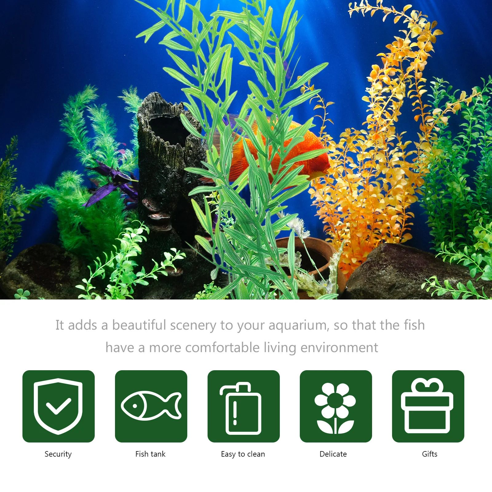 

10Pcs Water Grass Decoration Artificial Aquarium Plants for Fish Tank Plastic Aquatic Plants Ornaments Suitable Fresh Saltwater