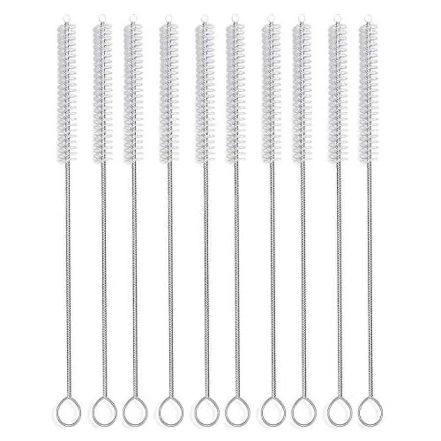 12 Inch Extra Long Straw Brush Cleaner 10 Pack,Flexible Nylon Tube Cleaning Brushes with 0.4 Inch Bristle Head, Rust-Proof Stai