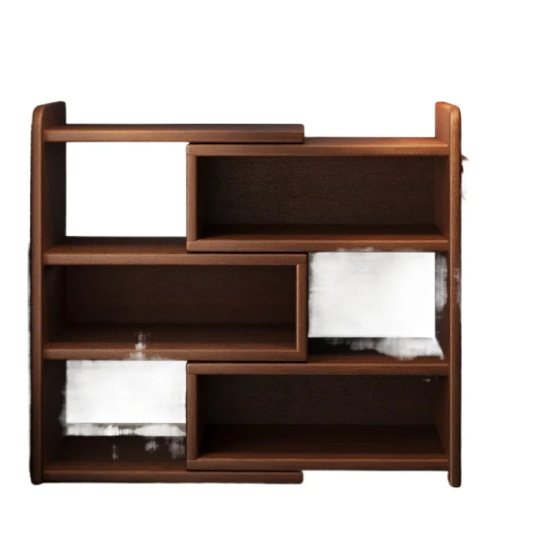 Solid wood bookshelf, floor-to-ceiling retractable integrated low bookcase, living room and home storage