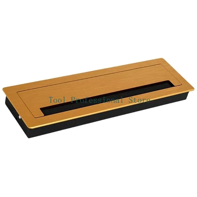 57QF Metal Cable Hole Cover with Brush Thickening Aluminum Desk Cable Management