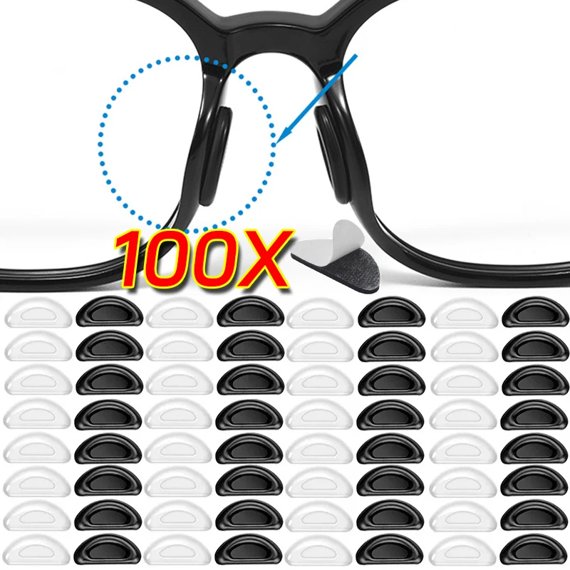 Half Moon Anti Slip Nose Pads Adhesive Eyeglasses Nose Support Tightly Fitting Silicone Glasses Nasal Holder Eyewear Accessories