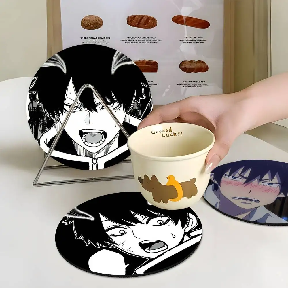 

1pc Anime Manga B-Blue E-Exorcist Wooden Coaster Colour Printing Cup Mat Home Desk Decoration Gifts
