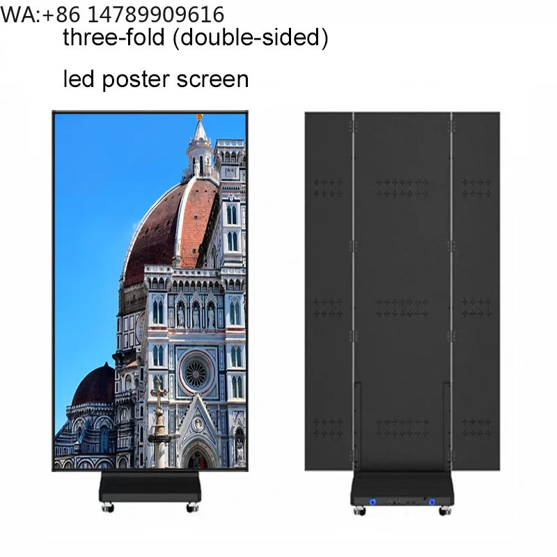 LEDPortable Vertical Indoor Digital Advertising Screen Standing Foldable Digital Poster Screen
