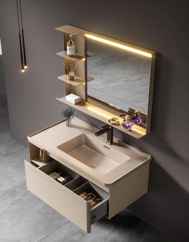Modern rectangular bathroom sink basin custom design stone furniture wall washing hanging