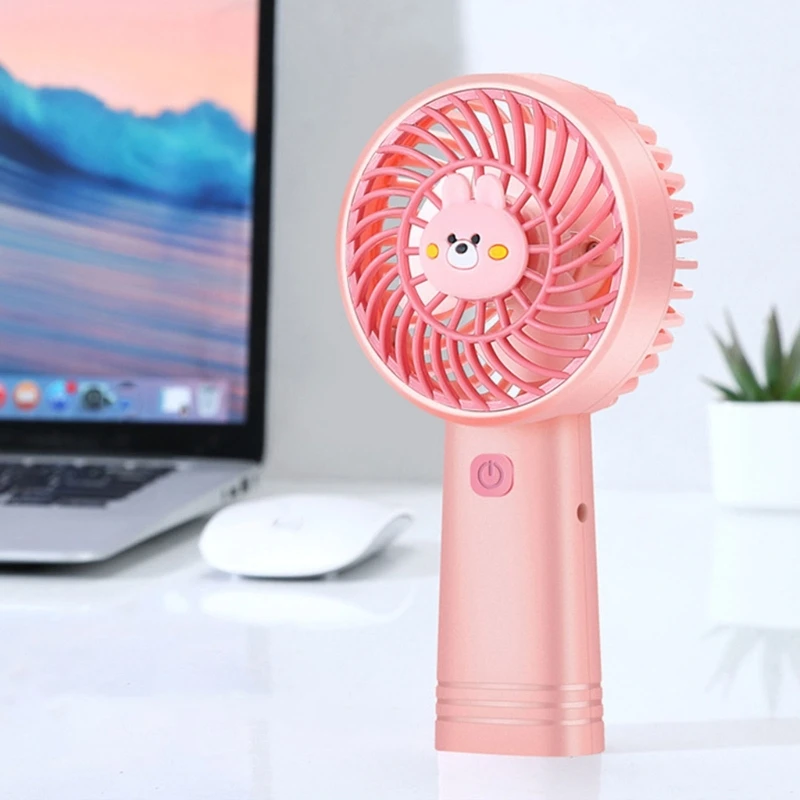 Handheld Small Pocket Fan Ultra-Quiet Portable Student Fan USB Rechargeable Mini Table Fan for Travel Office Outdoor