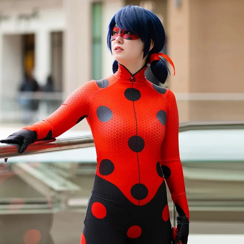 ❤ 2026 ★ Disfraz de Cosplay de Lady Bug para Mujer, Traje de Spandex Impreso en 3D, Disfraz de Anime de Lady Bug para Mujer, Traje Zentai de Halloween para Mujer ❤