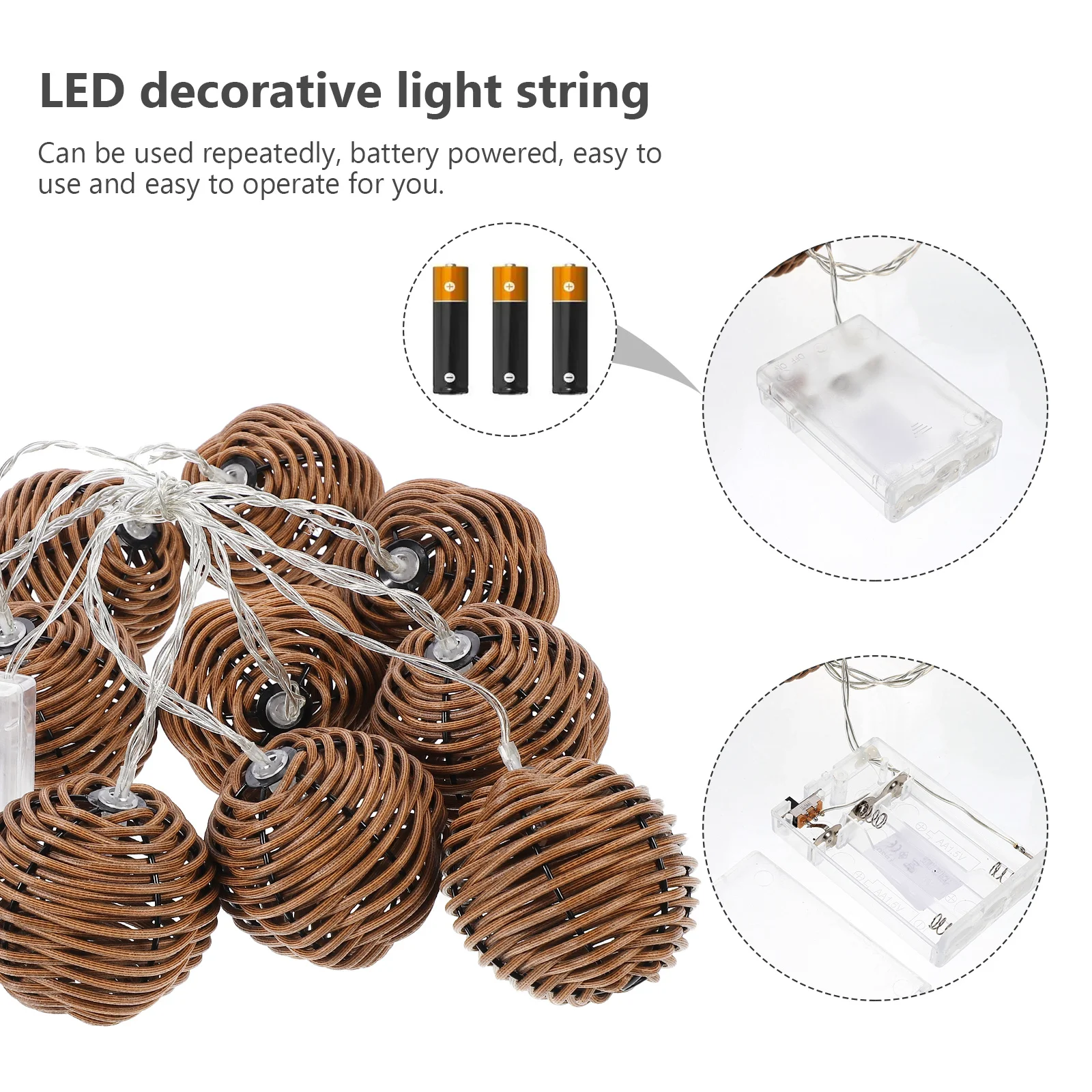 

1 set Led Imitation Rattan Lights For Party Balcony Garden Room Decor Atmosphere Light Decorative Indoor String Lights Creative