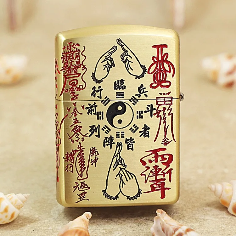 Genuine Zippo Ghost King Zhong Kui oil lighter copper windproof Kerosene lighters Gift with anti-counterfeiting code