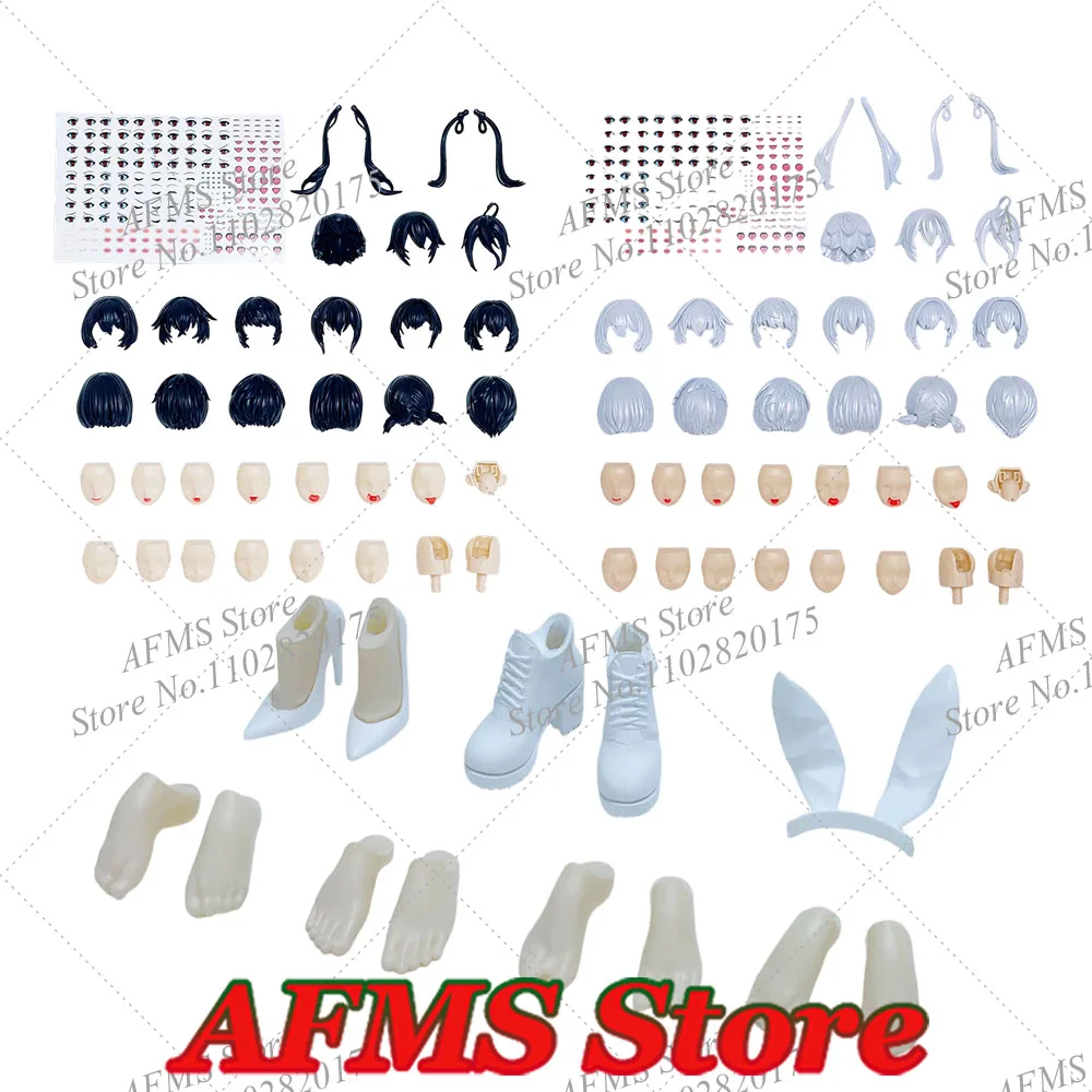 1/12 البدلة المتنقلة فتاة الوجه الشعر القدم الصدر استبدال أجزاء ملحق ل 6 بوصة DIY بها بنفسك الجمعية عمل الشكل الجندي دمية نموذج #1