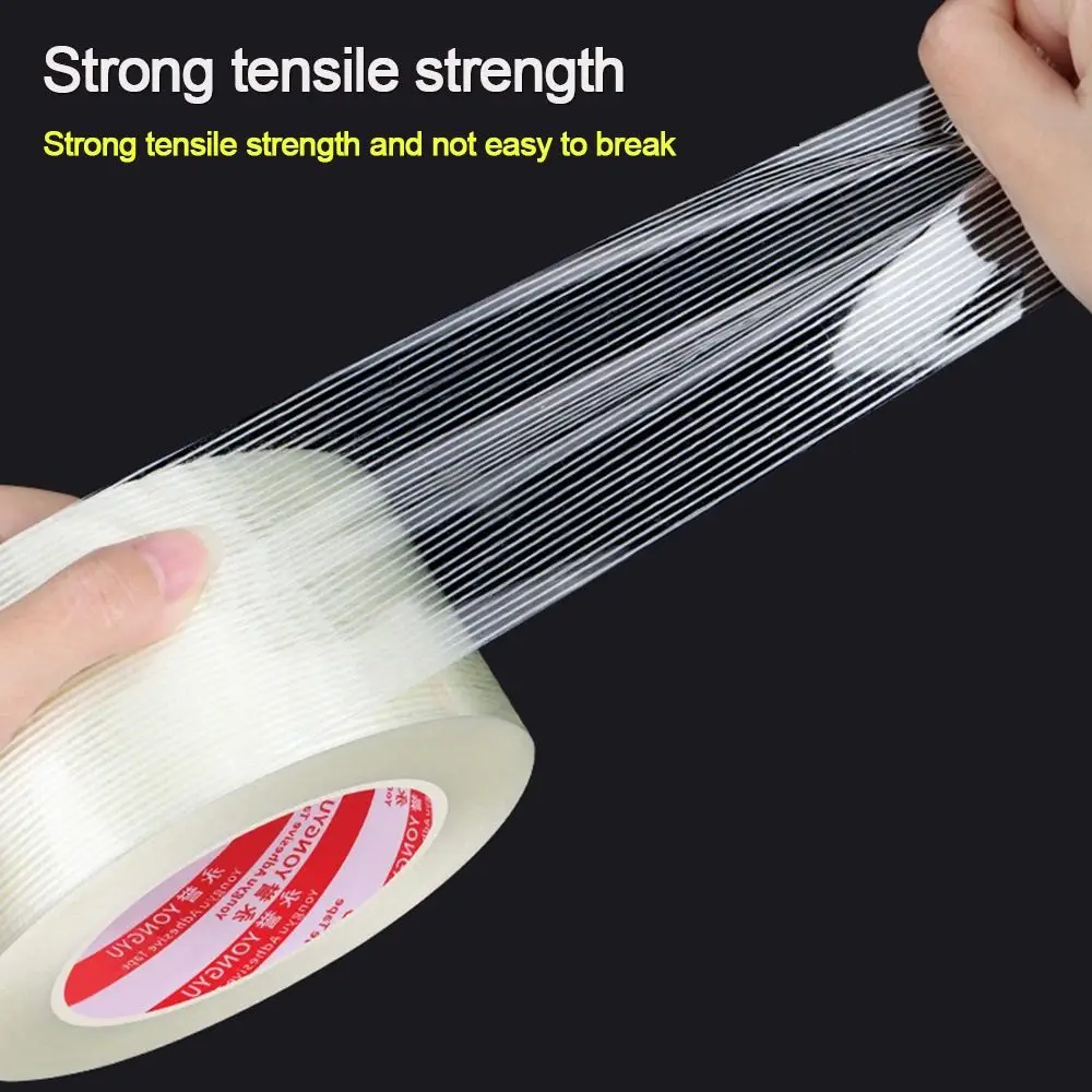 New Strong Stripes Fiberglass Tape Single-sided High Temperature Resistance Lithium Battery Pack Wrap 25M Strong Adhesive Tape