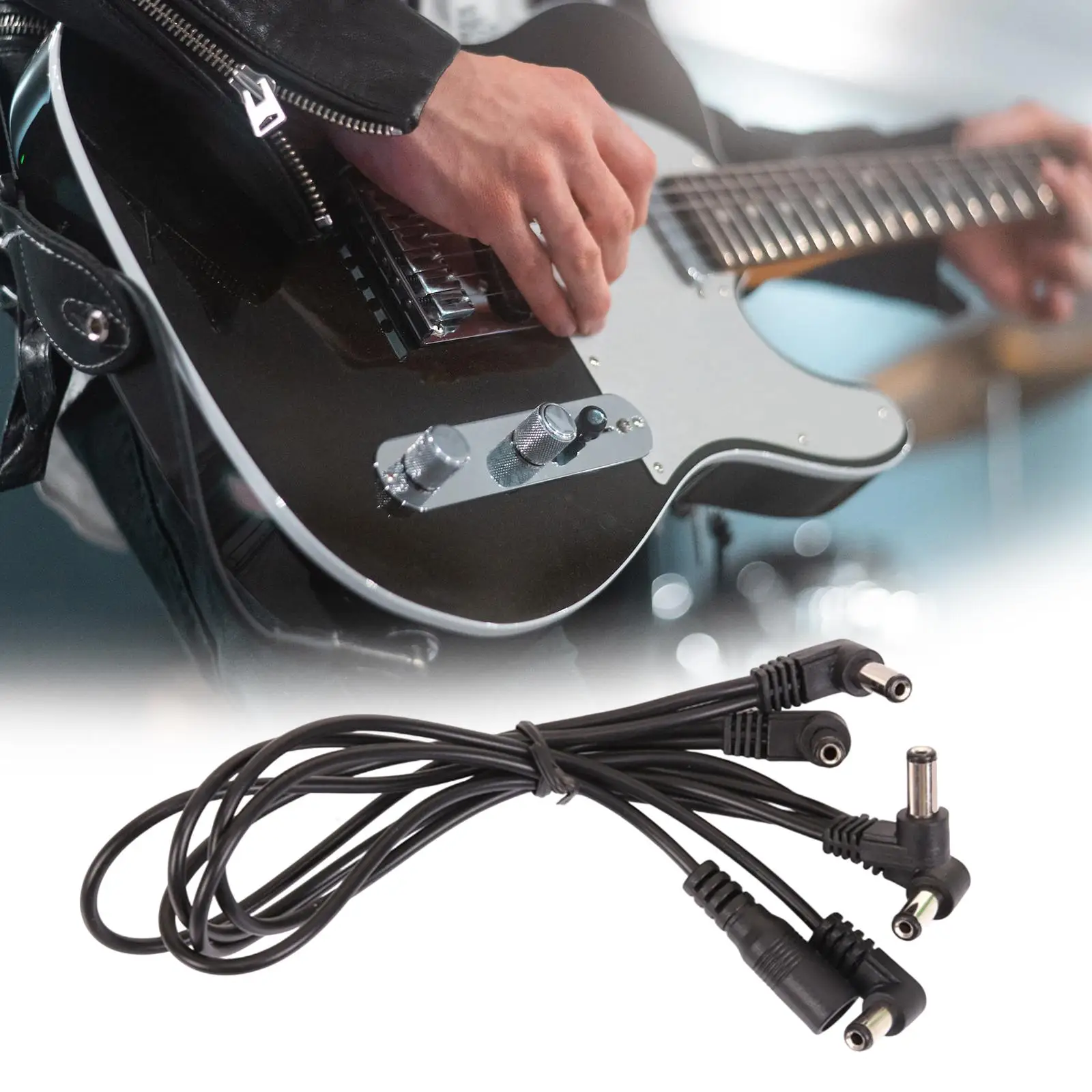 Guitar Effect Pedal Cable Flat Power Cord for Electric Guitar Mixing Board