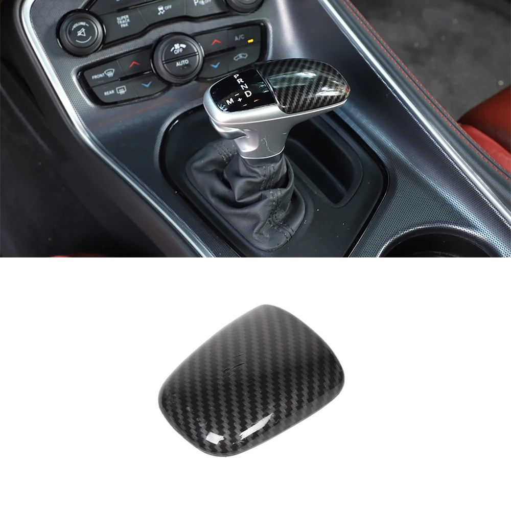 Perilla de palanca de cambios de coche, decoración de cabeza, cubierta embellecedora, accesorios adhesivos para Dodge Challenger Charger 2015+ para Dodge Durango 2018+