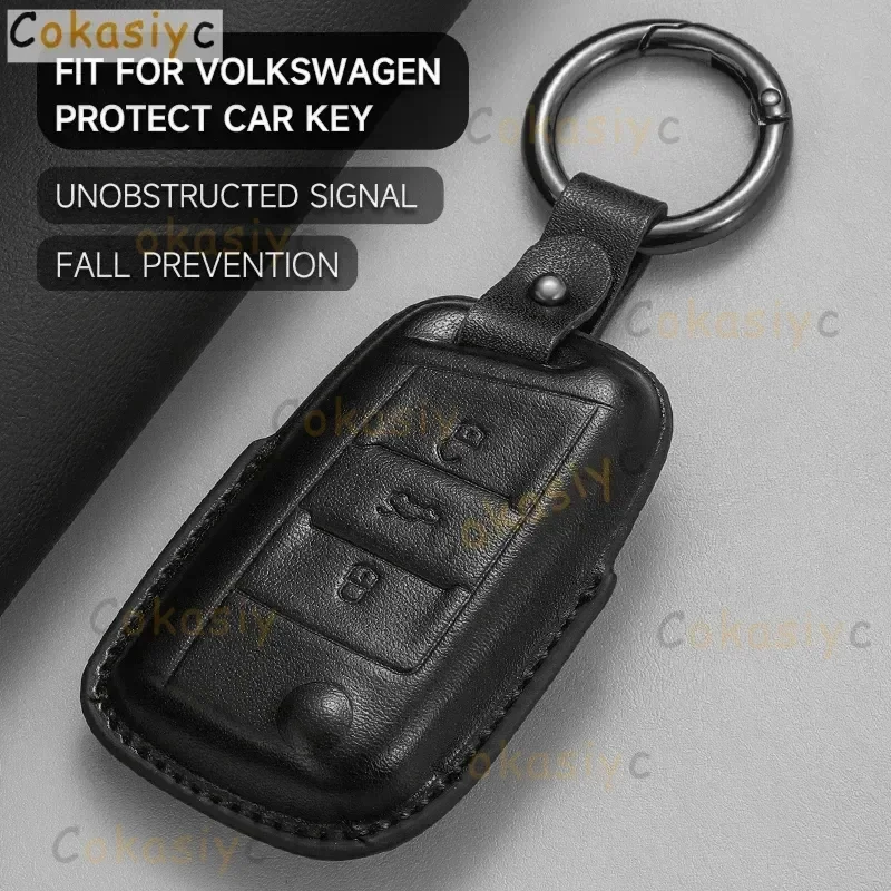 Leather Car Key Case Cover Shell For VW Volkswagen Tiguan MK1 MK2 Magotan Passat B5 B8 Polo Golf 4 5 6 7 mk7 Jetta POLO