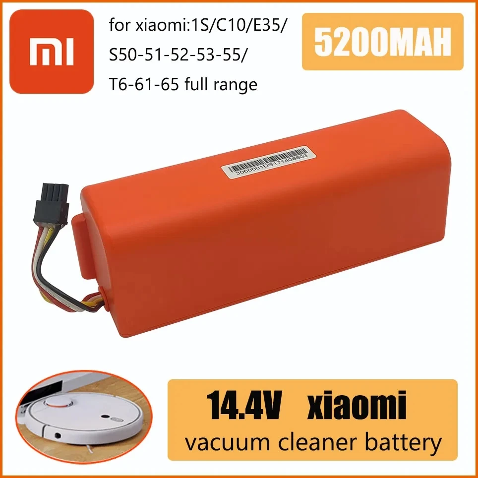 

Xiaomi 14.4V 5200mAh Li-ion Robot Vacuum Cleaner Replacement Battery for Xiaomi Robot RoborockS50 S51 S55Accessories Spare Parts