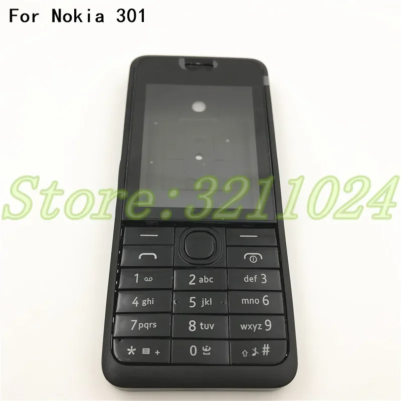 For Nokia 301 Asha N301 Dual card Version Full Complete Mobile Phone Housing Cover Case+English Keypad