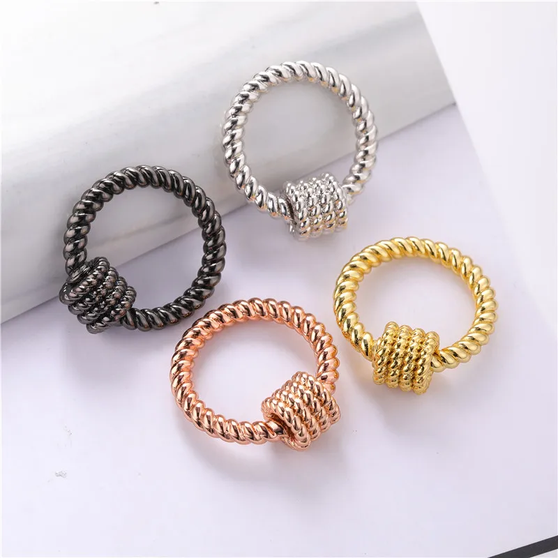 Juya DIY 18K Gold Plated Decoration Carabiners Bolt Lock Clasps Accessories For Handmade Punk Mesh Chains Pendant Jewelry Making