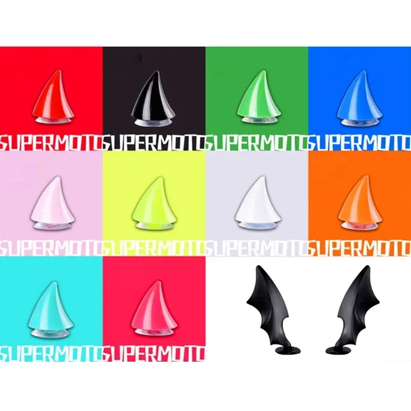 2 Stück Auto Motorrad Helm Teufel Horn Motocross Dekoration Kopf bedeckung Sauger Silikon Zubehör
