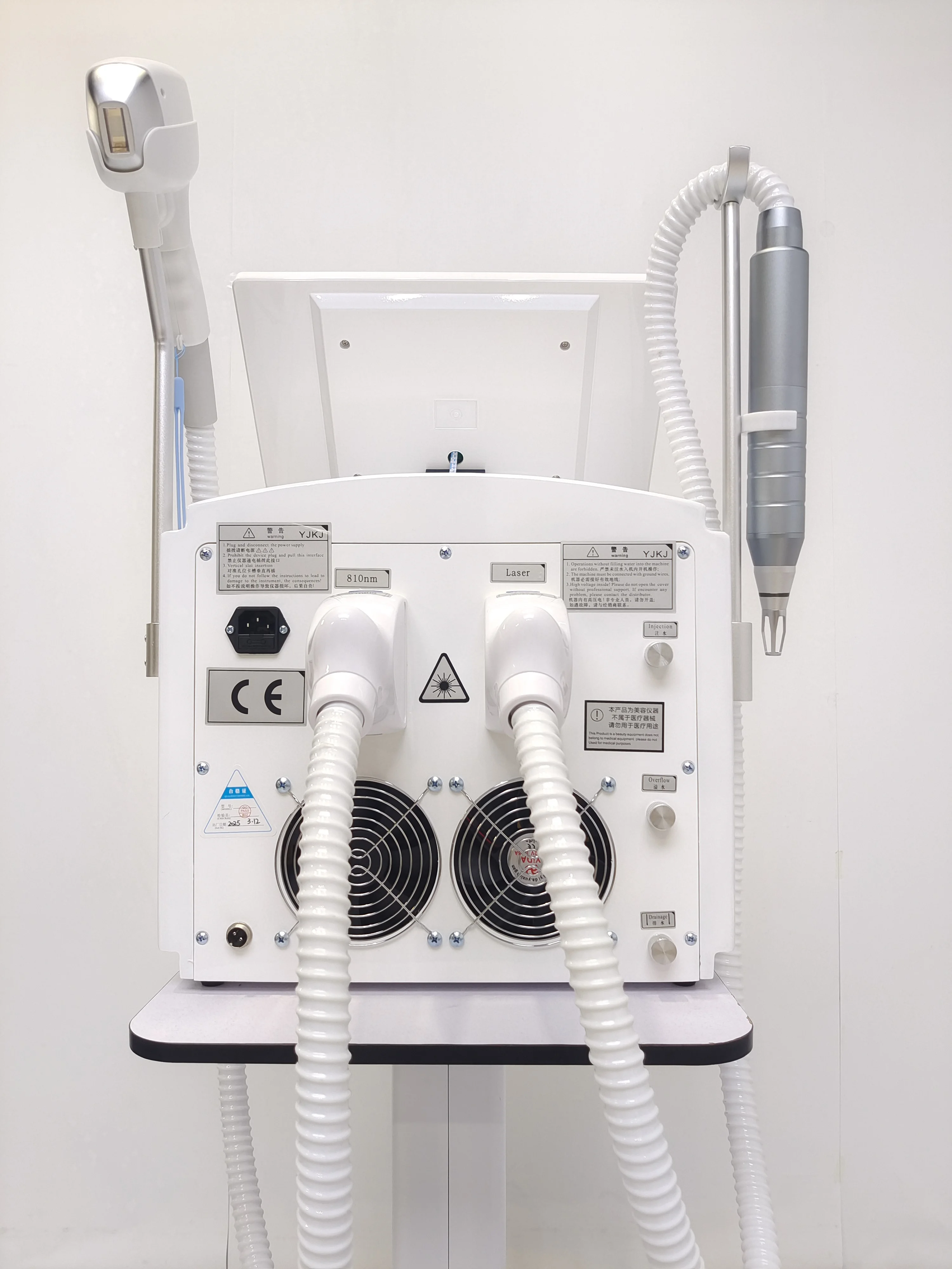 2in1 سوبرانو التيتانيوم الجليد البلاتين ديود 755 808 940 1064nm 4 الطول الموجي الليزر ND: YAG آلة آلة إزالة الشعر غير مؤلم 2024