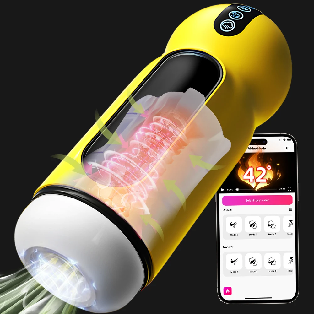 APP Sex Toy For Male Masturbator Automatic Heating Sucking Vibration Mastubator Cup Pocket Pussy Men Masturbation Supplies