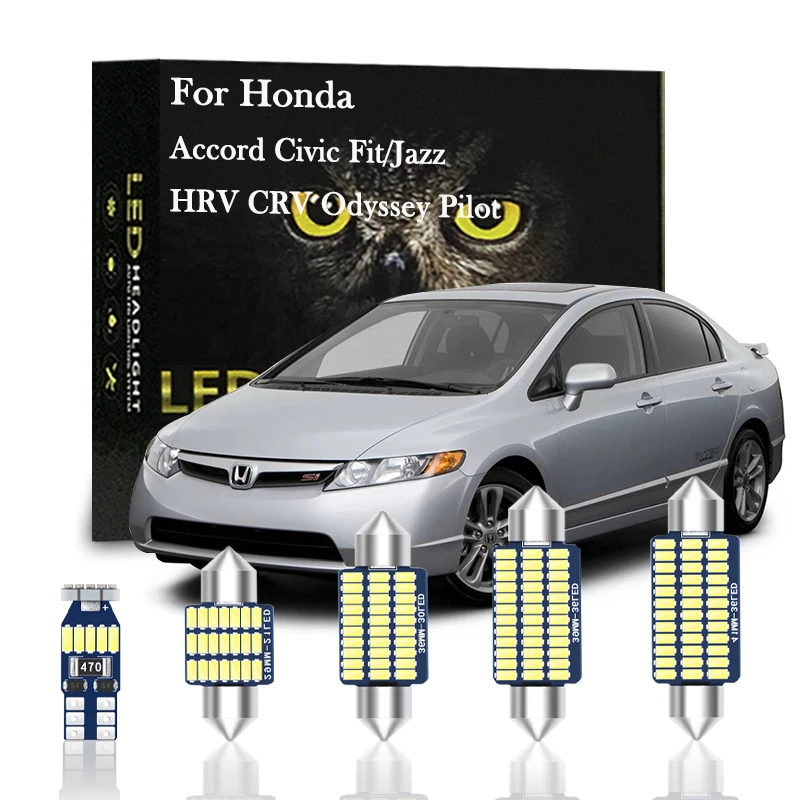 

Canbus Interior Light LED For Honda Fit Jazz GD Civic 10th 5D 4D 3D Accord 7th 8th 9th HRV CRV Odyssey Pilot Accessories